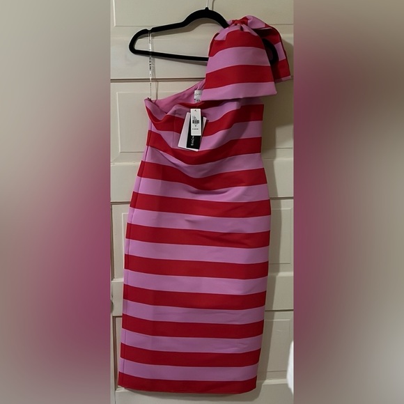 Anthropologie Sachin & Babi Fiona One-Shoulder Striped Tafetta Midi Dress - Picture 8 of 11